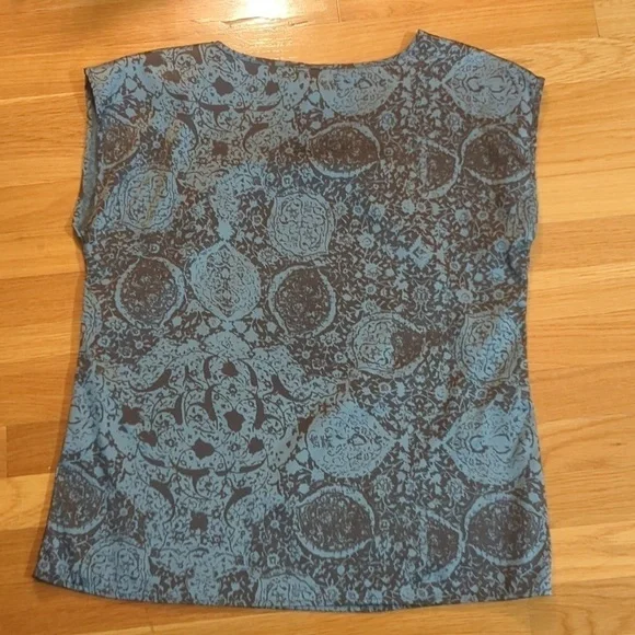 The Limited Teal Brown Blouse Large - Picture 9 of 9